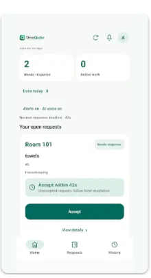Hotel Staff request assignment preview